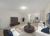 Thumbnail 24 of 52 - a living room with a couch and a tv at Riverchase Landing, Hoover
