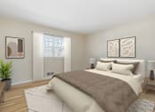 Thumbnail 17 of 27 - A bedroom with a large bed and two framed pictures on the wall. at Chatham Hill, New Jersey, 07928
