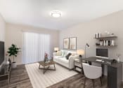 Thumbnail 15 of 52 - a living room with a couch and a tv at Riverchase Landing, Hoover, AL