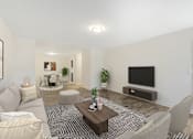 Thumbnail 12 of 52 - a living room with a couch and a coffee table and a television at Riverchase Landing, Hoover, 35244