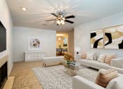 Thumbnail 14 of 31 - Living room with couch at Crosswinds Apartments, Mississippi, 39208