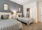 Thumbnail 28 of 46 - a bedroom with two beds and a closet at Pier Village Apartments, Long Branch, 07740