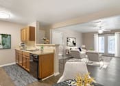 Thumbnail 13 of 26 - Living Room along with kitchen at Grand at Pearl Apartments, Mississippi, 39208