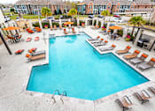 Thumbnail 1 of 31 - Pool view from terrace at La Veranda at Polly Lane Apartments, Lafayette