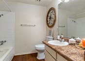 Thumbnail 24 of 32 - Bathroom along with shower at Lakeshore Landing Apartments, Mississippi, 39157