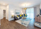 Thumbnail 16 of 47 - Living room with couch, table at Lumen Apartments, Virginia, 23666