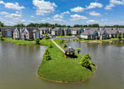 Thumbnail 31 of 36 - a small island with a gazebo in the middle of a lake at North Creek, Southaven