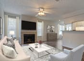 Thumbnail 14 of 32 - Living Area With Fireplace at Pear Orchard, Ridgeland, MS, 39157