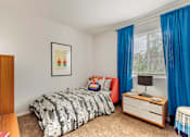 Thumbnail 18 of 31 - a bedroom with a bed and a dresser and a window at Quail Ridge, Plainsboro Township, NJ, 08536