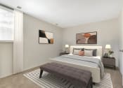 Thumbnail 37 of 51 - a bedroom with a large bed and two windows at Copper and Quarry Village, Maryland