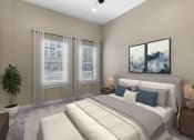 Thumbnail 18 of 20 - a bedroom with a bed and two windows