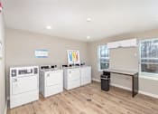 Thumbnail 36 of 42 - Laundry room with washers and dryers.