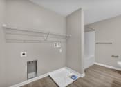 Thumbnail 34 of 51 - a bathroom with a shower and a toilet in a room