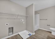 Thumbnail 20 of 51 - a bathroom with a shower and a toilet in a room