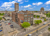 Thumbnail 11 of 51 - an aerial view of a brick building in the middle of a city