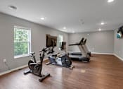 Thumbnail 29 of 45 - the gym in the owners home has treadmills and a tv