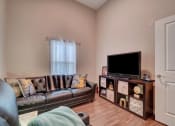 Thumbnail 9 of 25 - a living room with two couches and a tv