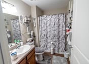 Thumbnail 11 of 27 - a bathroom with a sink toilet and shower