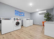 Thumbnail 10 of 31 - A laundry room with washing machines and a dryer.