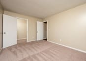 Thumbnail 11 of 18 - an empty living room with carpet and a door to a closet