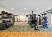 Thumbnail 22 of 88 - the preserve at ballantyne commons gym with weights and cardio equipment