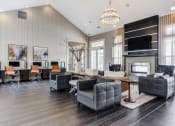 Thumbnail 7 of 15 - The Oaks of Vernon Hills -  Resident Lounge with Work From Home Spaces & Computer Monitors