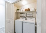 Thumbnail 32 of 33 - Inunit laundry room with stacked washer and dryer at Silver Ridge Apartments, Idaho, 83642