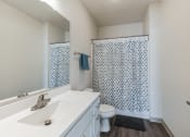 Thumbnail 26 of 56 - a bathroom with a sink and a toilet and a shower