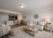 Thumbnail 20 of 26 - Furnished living room with open kitchen view at The Beckstead Apartments, Utah, 84095