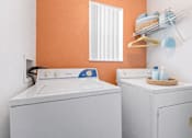 Thumbnail 20 of 21 - A laundry room with a washer and dryer.
