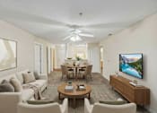 Thumbnail 8 of 12 - Living Room with ceiling fan at Columbia Colony Senior, Atlanta, GA