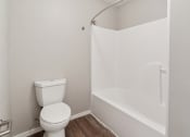 Thumbnail 28 of 56 - an empty bathroom with a toilet and a shower at Vista Linda, New Mexico