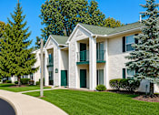 Thumbnail 2 of 21 - Two story apartment buildings with green trim at Northview Park Apartments, Sterling Heights, 48310