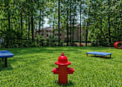 Thumbnail 7 of 17 - A red fire hydrant sits in the middle of a grassy area. at Parkland at Orange Park Apartments , Florida, 32073