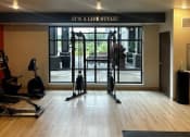 Thumbnail 56 of 56 - a gym with exercise equipment and a large window