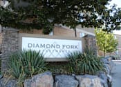 Thumbnail 14 of 16 - a sign in front of a building that says diamond fork apartments