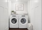 Thumbnail 24 of 25 - In unit washer and dryer in laundry room at Connect at First Creek Apartments, Colorado, 80249