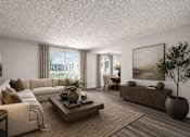 Thumbnail 25 of 26 - Spacious living room with large sectional sofa at Park Station Apartments, Utah