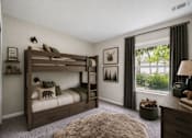 Thumbnail 20 of 21 - Rustic bunk bed in nature themed bedroom at Northview Park Apartments, Michigan, 48310