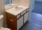 Thumbnail 7 of 13 - a bathroom with a sink and a mirror