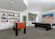 Thumbnail 38 of 95 - A room with a pool table and a bookshelf.