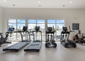 Thumbnail 10 of 15 - the gym with treadmills and ellipticals at the preserve at great pond apartments at Bristol at New Riverside, Bluffton, SC