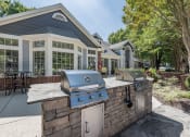 Thumbnail 11 of 20 - Outdoor Grilling Area at The Village Apartments, Raleigh, NC, 27615