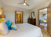 Thumbnail 6 of 21 - bedroom with ceiling fan and dresser,at 1010 Dilworth Apartments, North Carolina, 28204