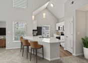 Thumbnail 7 of 41 - kitchen counter with bar stools and white cabinets at Fortress Grove, Murfreesboro, 37128