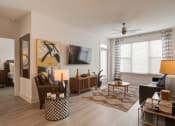 Thumbnail 5 of 26 - Living Room Interior at Millworks Apartments, Atlanta, 30318