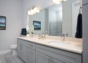 Thumbnail 21 of 33 - Bathroom vanity at St Mary's Square North Apartments, Raleigh, NC, 27605