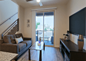 Thumbnail 39 of 73 - Living Room With TV at Scottsdale Hayden Townhomes, Scottsdale, AZ, 85257