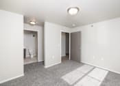 Thumbnail 17 of 22 - A room with a carpeted floor and a ceiling light.