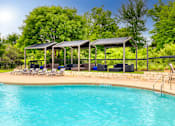 Thumbnail 51 of 72 - swimming pool with lounge chairs at the resort on a sunny day at Radius on Grove, Austin